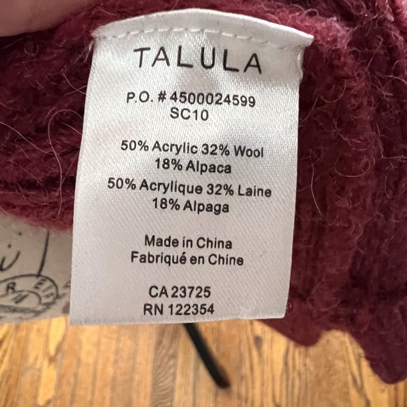 Aritzia Talula V-neck Wool Cardigan, Burgundy, Medium - Picture 11 of 11